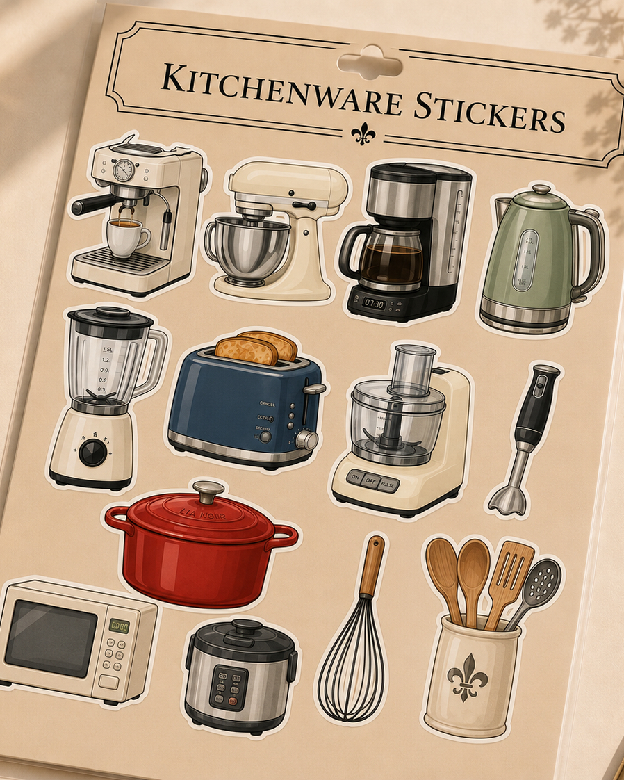 Home, Kitchen & Pâtisserie Sticker Set · 3 Sheets