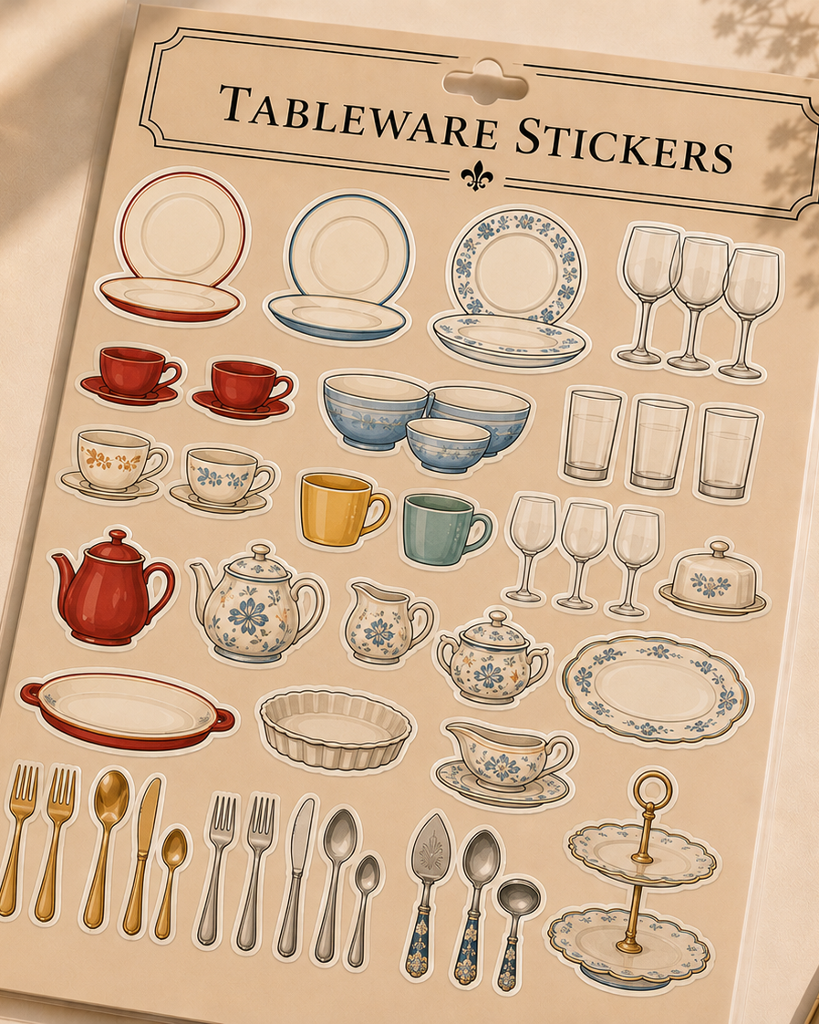 Home, Kitchen & Pâtisserie Sticker Set · 3 Sheets