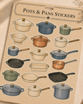 Lia Noir Art - Pots & Pans Stickers