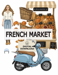 French Market Scene - Lia Noir Paper Doll