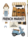 French Market Scene - Lia Noir Paper Doll