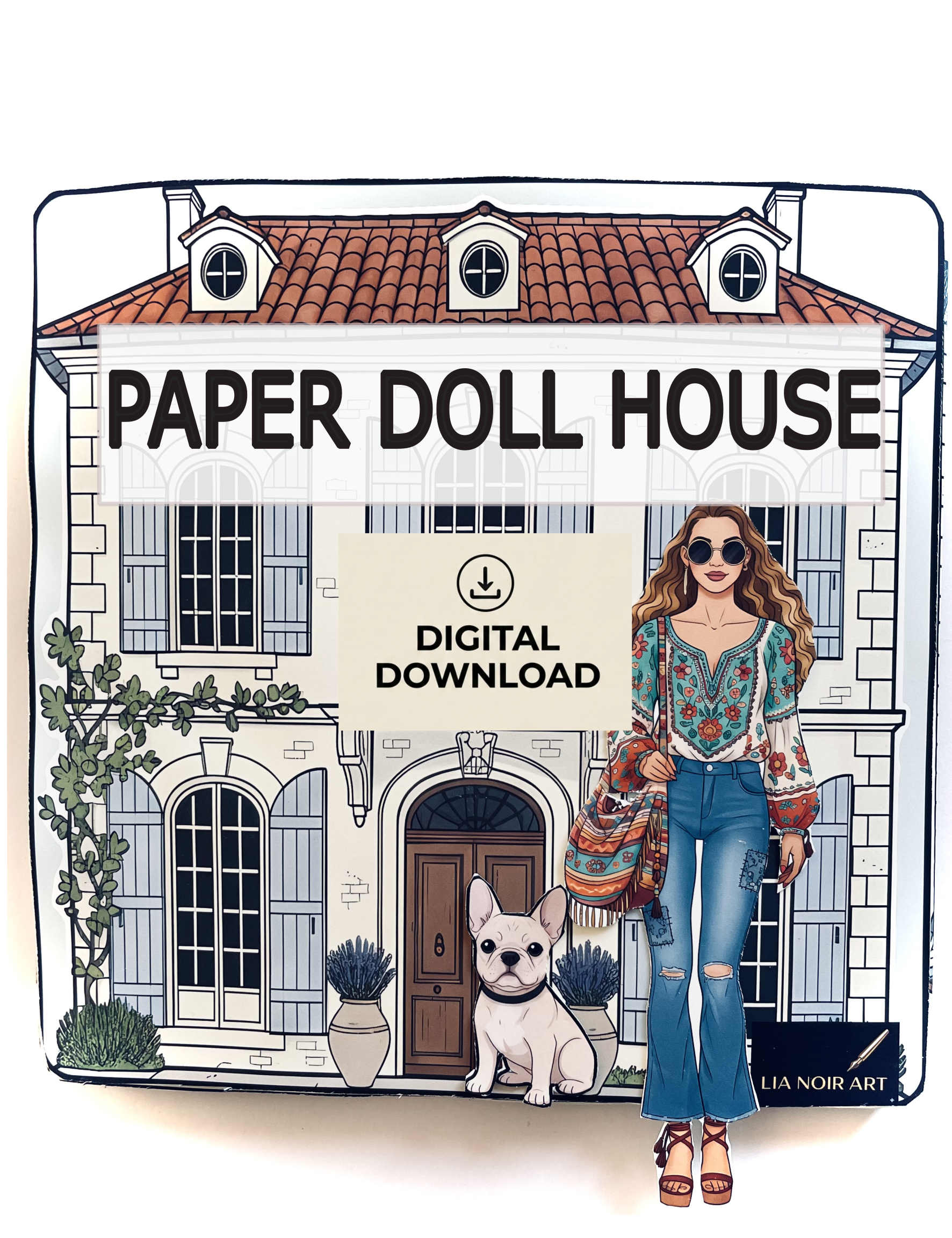 Lia Noir in Provence – Printable Paper Doll Quiet Book