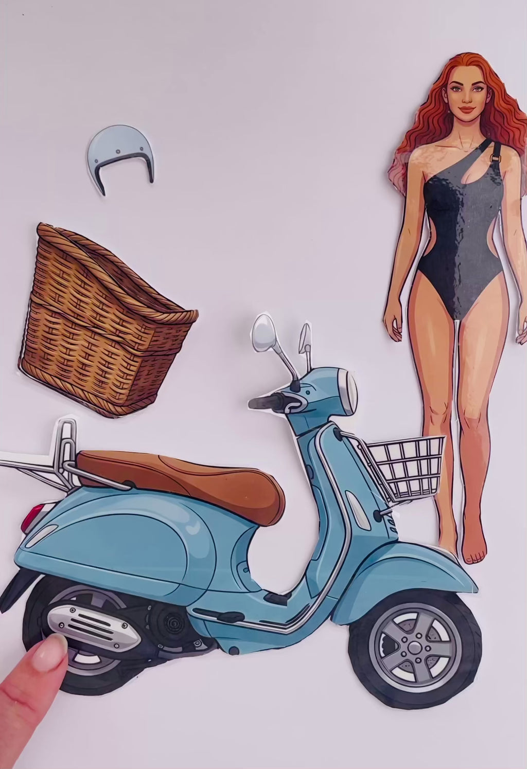 French Market Scene - Lia Noir Paper Doll